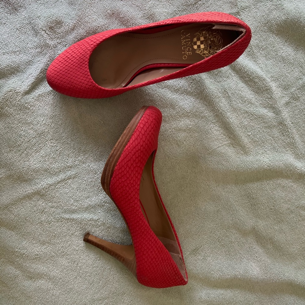 Vince Camuto suede snakeskin
